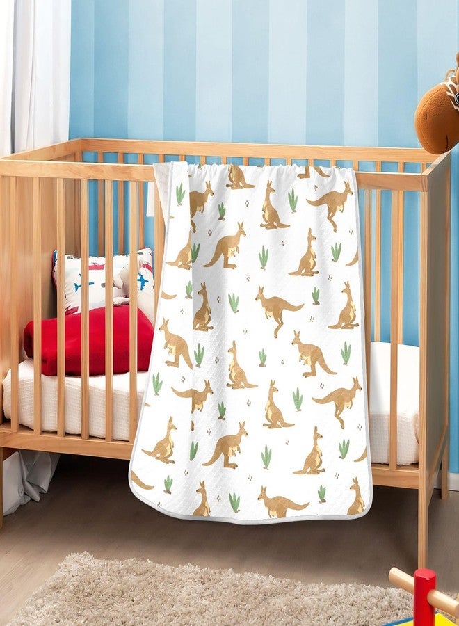 ZZKKO Kangaroo Baby Blankets for Boys Girls Toddler Swaddle Blankets for Kids Crib Stroller，Receiving Cotton Baby Blankets 30x40 inchs - Image 5